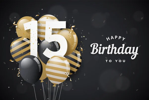 Feliz Aniversário Anos Balões Cartão Preto Fundo Anos Aniversário Celebrar — Vetor de Stock