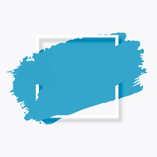 Blue Brush Grunge Frame Banner Terisolasi Pada Latar Belakang Putih - Stok Vektor