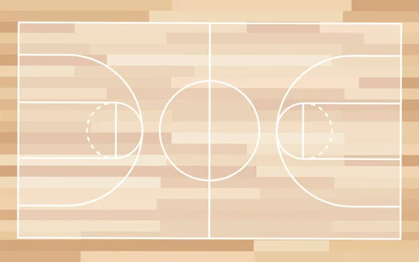 Terrain Basket Bois Concept Jeu Sport Stock Vectoriel — Image vectorielle