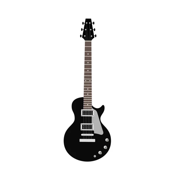 Guitarra Elétrica Preta Isolada Fundo Branco Existências Vectores —  Vetores de Stock
