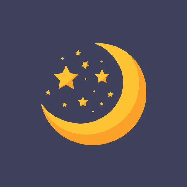 Moon Stars Yellow Moon Stars Isolated Ramadan Kareem Concept Vector — Stock Vector