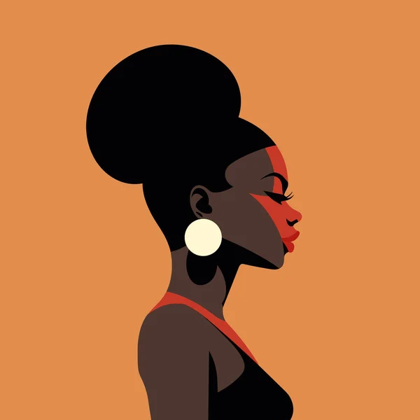 Mulher Negra Avatar Ícone Moderno Desenho Mulher Africana Existências Vectores —  Vetores de Stock