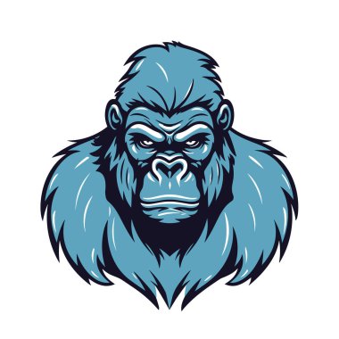 Gorilla logo design isolated on white background. Gorilla mascot cartoon logo modern design. Vector stock clipart