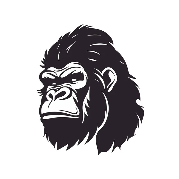 大猩猩标志的设计与白色背景隔离 大猩猩吉祥物标志现代设计 矢量存量 — 图库矢量图片