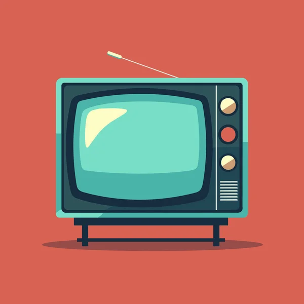 Old Television Illustration Analogue Retro Vector Stock — Stock Vector