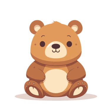 Oyuncak ayı beyaz arka planda izole edilmiş. Doldurulmuş oyuncak güzelmiş. Vektör deposu