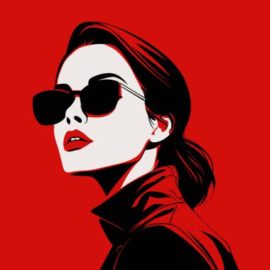 Kadın modern ikon avatarı. Kadın tasarımı. Güzel soyut çağdaş poster. Duvar tasarımı. Vektör deposu
