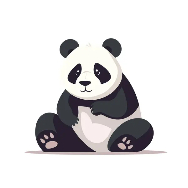Mignon Panda Dessin Animé Isolé Sur Fond Blanc Stock Vectoriel — Image vectorielle