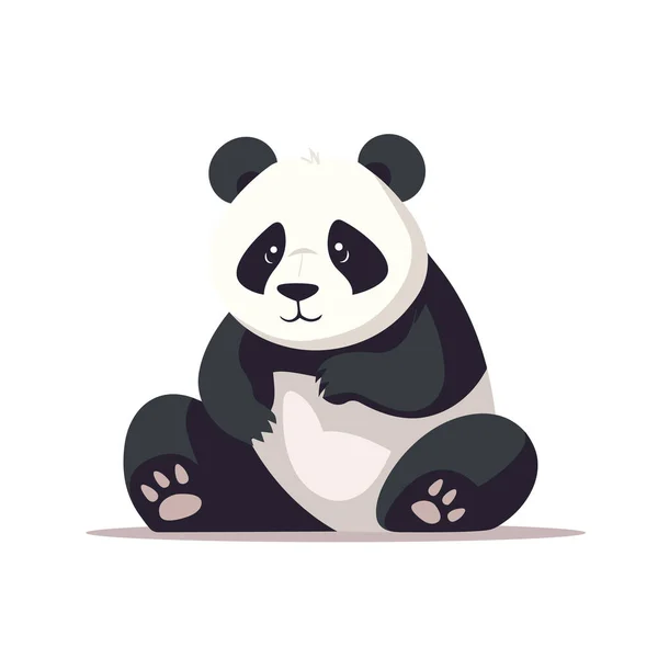 Bonita Caricatura Panda Aislada Sobre Fondo Blanco Existencias Vectores Vector De Stock