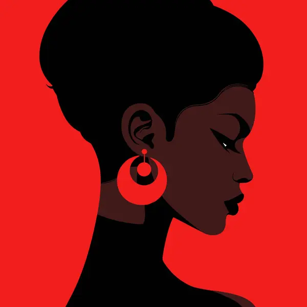 Černá Žena Moderní Ikona Avatar Africký Ženský Design Abstraktní Moderní Vektorová Grafika