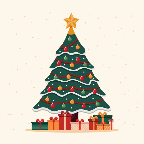 Árbol Navidad Con Regalos Adornos Coloridos Concepto Navidad Existencias Vectores Ilustraciones De Stock Sin Royalties Gratis