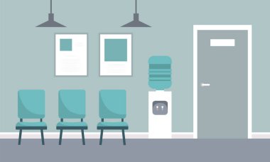 Hastalar için boş bekleme odası. Vektör deposu