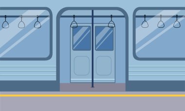 Boş metro yeraltı treni yolcusu. Vektör deposu