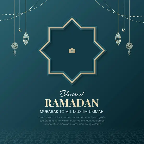 stock vector Ramadan Kareem Islamic elegant ornamental greeting card background with photo frame