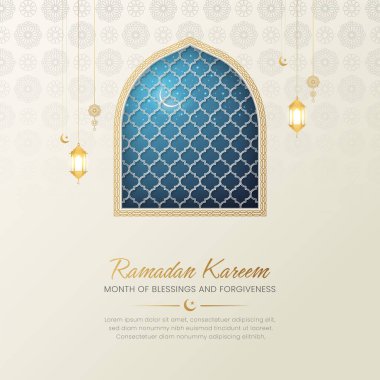 Ramazan Kareem İslami Kareem, Arap Şablon ve Sınır Arkaplan Kartı