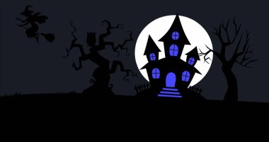  Korkunç unsurları, koyu renkleri olan basit Cadılar Bayramı arkaplanı