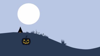 Kafatası, hayalet ve balkabağı sembolleriyle Cadılar Bayramı 'nız kutlu olsun. Reklam panolarında, televizyonlarda ve diğer ekranlarda göstermek için mükemmel..