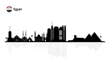 Mısır silueti, Mısır şehir manzarası, Mısır gökdelen binaları vektör silueti. vektör çizici