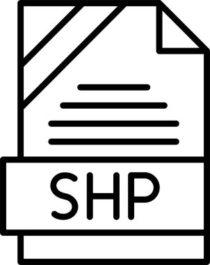 SHP dosya biçimi, web simgesi, vektör illüstrasyonu