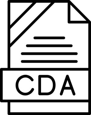 CDA file format, web icon, vector illustration clipart