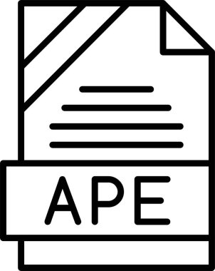 APE dosya biçimi, web simgesi, vektör illüstrasyonu