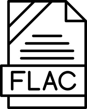 FLAC dosya biçimi, web simgesi, vektör illüstrasyonu