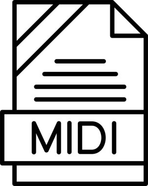 MIDI dosya biçimi, web simgesi, vektör illüstrasyonu