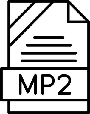 MP2 dosya biçimi, web simgesi, vektör illüstrasyonu