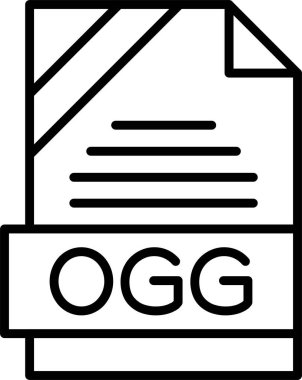 OGG dosya biçimi, web simgesi, vektör illüstrasyonu