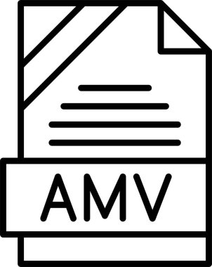 AMV file format, web icon, vector illustration clipart