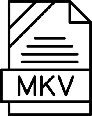 MKV dosya biçimi, web simgesi, vektör illüstrasyonu