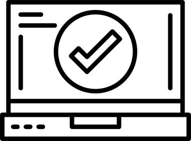 Kontrol imi düz simgesi, vektör illüstrasyonu