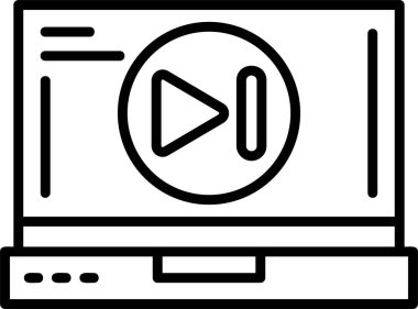 Video oynatıcı. Web simgesi vektör illüstrasyonu