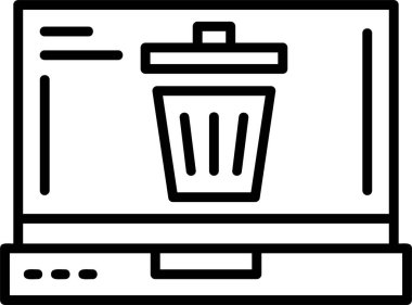 Çöp Ağı simgesi, basit illüstrasyon