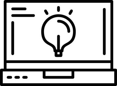 Ampul lambası simgesi, vektör illüstrasyonu