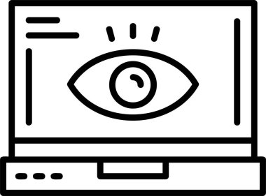 Bilgisayar güvenlik sistemi simgesi. Beyaz arkaplanda izole edilmiş web tasarımı için ana hatlı güvenlik sistemi internet güvenlik vektör simgesi