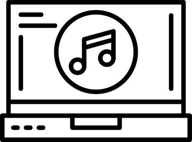 müzik web simgesi basit illüstrasyon