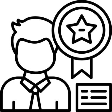 Rozet simgesi dolu bir adam - taslak biçimi