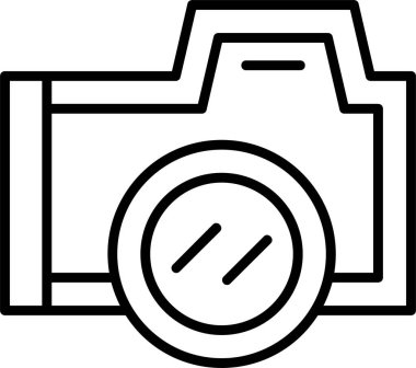 kamera düz simgesi, vektör illüstrasyonu