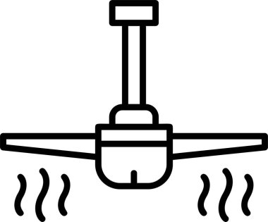 Tavan fan ağ simgesi vektörü