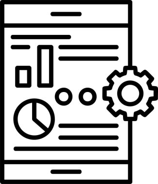 Grafikli analitik simgesi, vektör illüstrasyonu basit tasarım