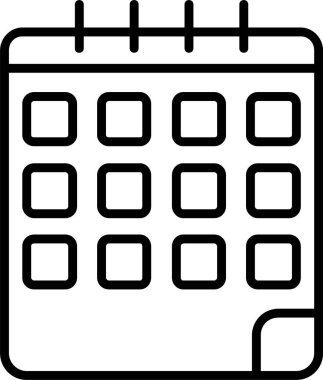 Takvim web simgesi, vektör çizim 