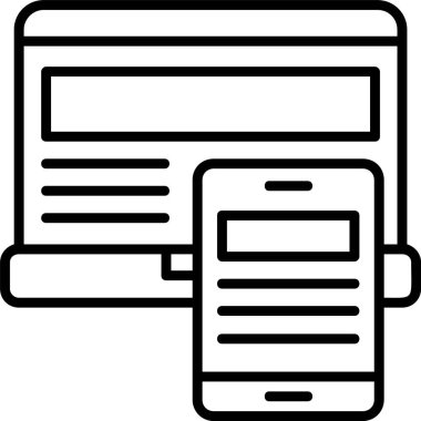 Cep telefonu. Web simgesi basit illüstrasyon