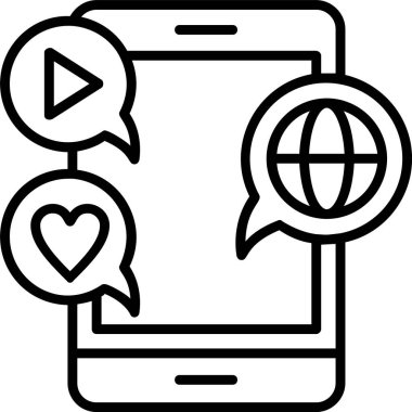 Sosyal Medya web simgesi basit illüstrasyon