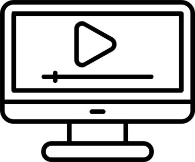 Video oynatıcı ikon vektör illüstrasyonu