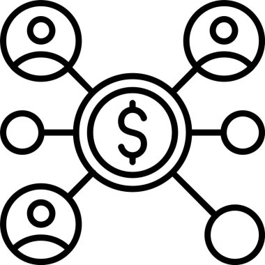 para birimi ağ simgesi ana hat biçiminde