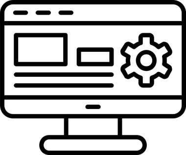 Bilgisayar. Web simgesi basit illüstrasyon