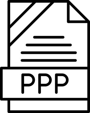 PPP file format, web icon, vector illustration clipart