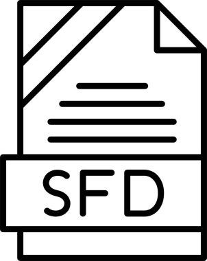 SFD file format, web icon, vector illustration clipart