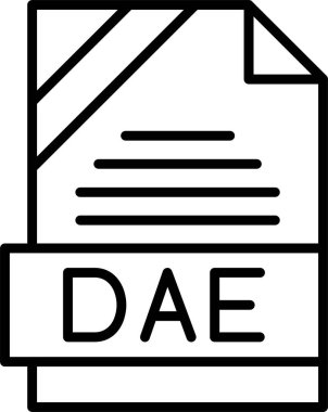 DAE dosya biçimi, web simgesi, vektör illüstrasyonu